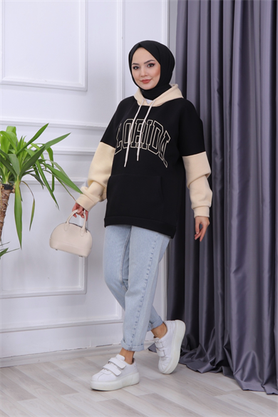 İçi Şardonlu Florida  Sweat Siyah