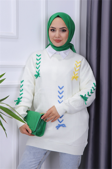 İp Detaylı Tunik Beyaz