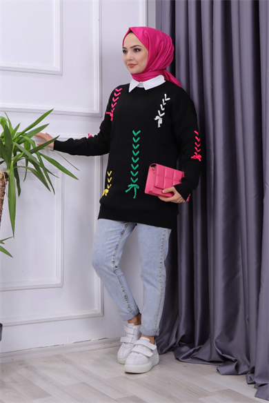 İp Detaylı Tunik Siyah