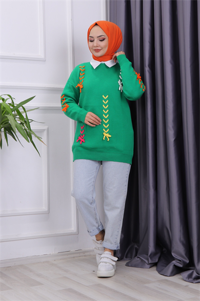 İp Detaylı Tunik Yeşil