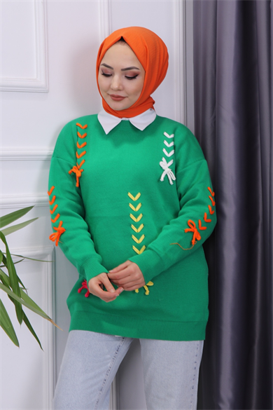 İp Detaylı Tunik Yeşil