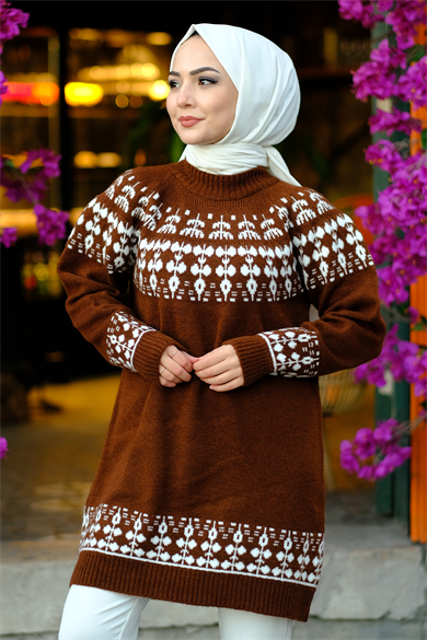 Kahve Desenli Tunik