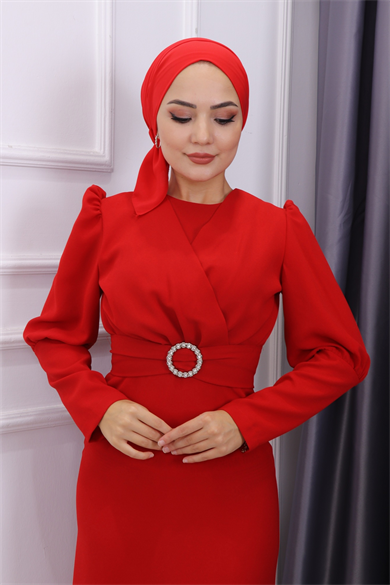 Kalem Elbise Kırmızı