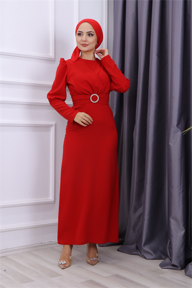 Kalem Elbise Kırmızı
