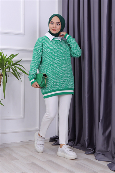 Kar Yağdı Tunik Yeşil