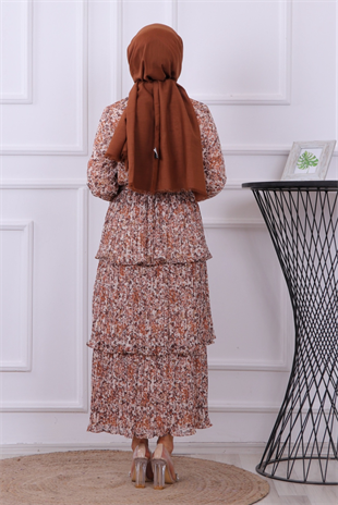 Kat Kat Çiçekli Elbise Krem