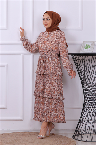 Kat Kat Çiçekli Elbise Krem