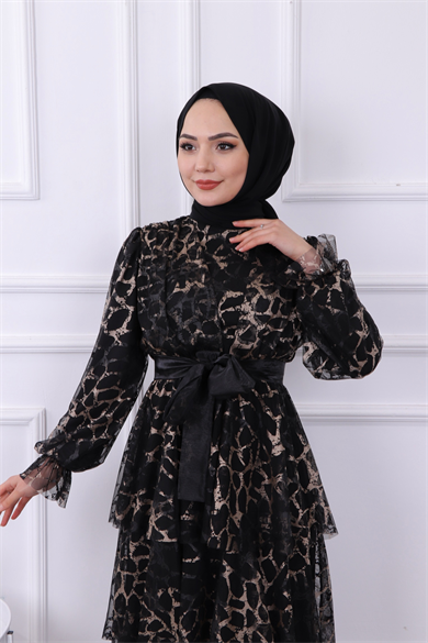 Kat Kat Leopar Desenli Elbise