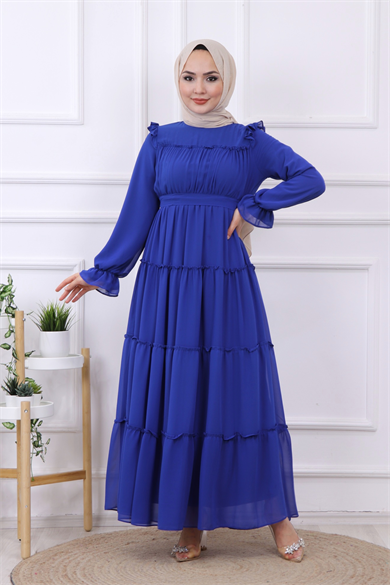 Kat Kat Şifon Elbise Parlement