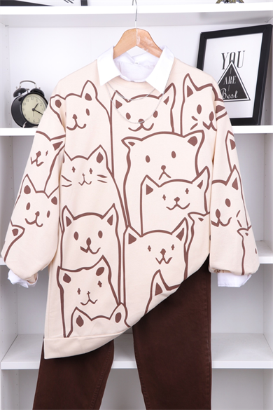 Kedi Desen Sweat 