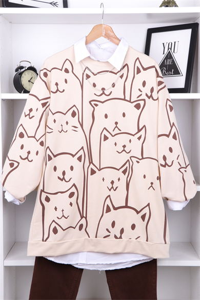 Kedi Desen Sweat 