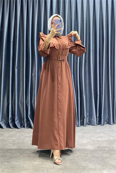 Kemerli Elbise Kiremit