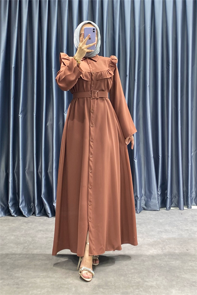 Kemerli Elbise Kiremit