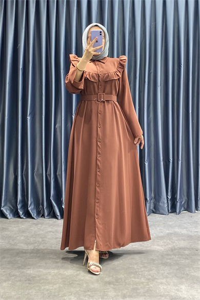 Kemerli Elbise Kiremit