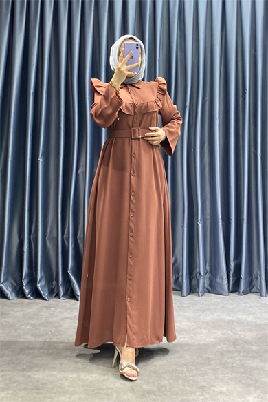 Kemerli Elbise Kiremit