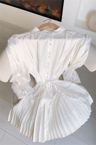Kendall Beyaz Saten Tunik 