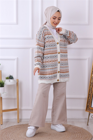 Kilim Desenli Hırka