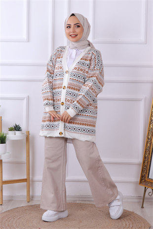 Kilim Desenli Hırka