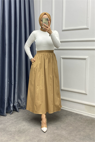 Kloş Etek Camel