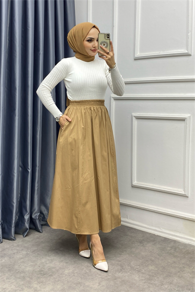 Kloş Etek Camel