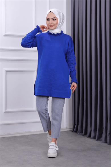 Kolu Ponponlu Tunik Lacivert