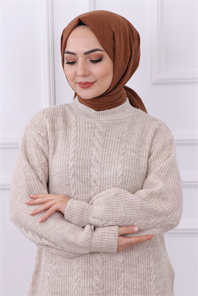 Kolu Saç Örgülü Tunik Taş