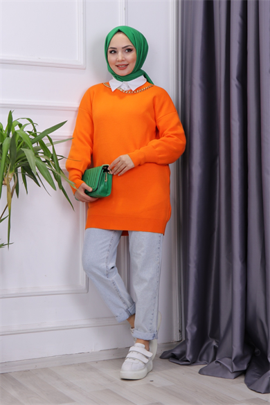 Kolyeli Tunik Turuncu