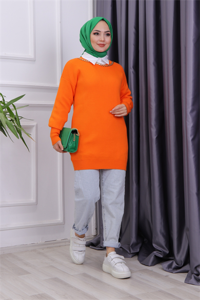 Kolyeli Tunik Turuncu