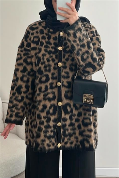 Leopar Yün Hırka 