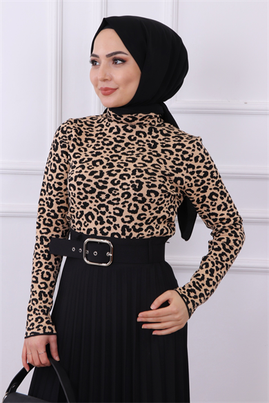 Leoparlı Bluz