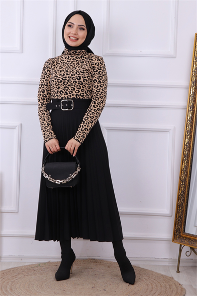Leoparlı Bluz