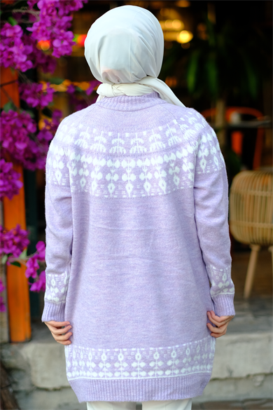 Lila Desenli Tunik