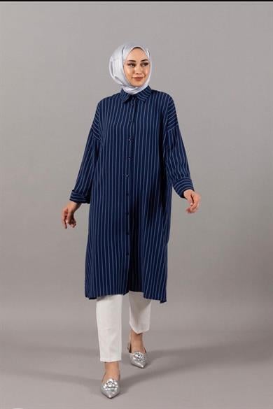 Linda Çizgili Tunik Lacivert