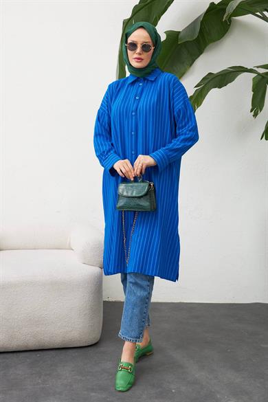 Linda Çizgili Tunik Saks