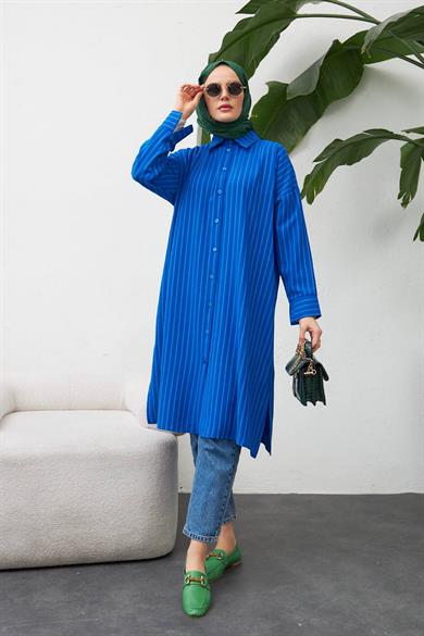 Linda Çizgili Tunik Saks