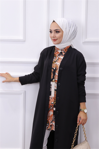 Maxi Boy Hırka Siyah