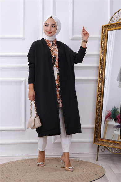 Maxi Boy Hırka Siyah