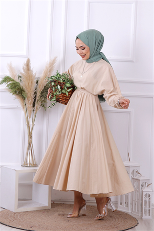 Mevlana Model Kemerli Elbise Taş