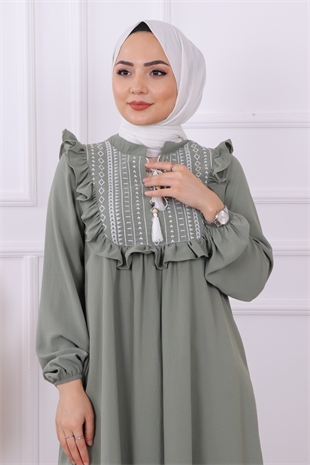 Nakışlı Tunik Yeşil