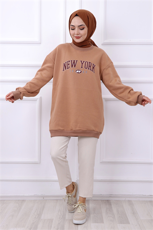 New York Üç İplik Tunik Kahve