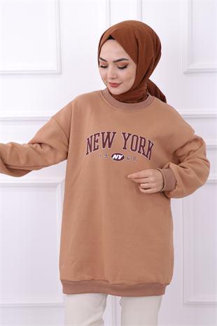 New York Üç İplik Tunik Kahve