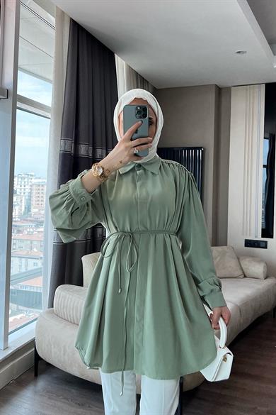 Omuzları Taşlı Tunik Yeşil 