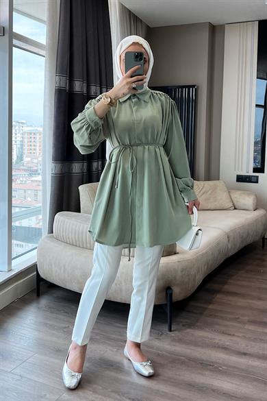 Omuzları Taşlı Tunik Yeşil 