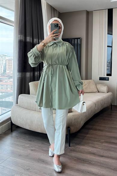 Omuzları Taşlı Tunik Yeşil 