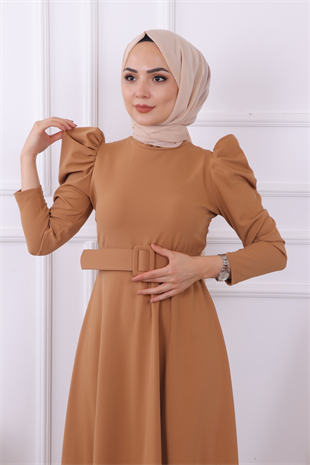 Omuzu Detaylı Elbise 