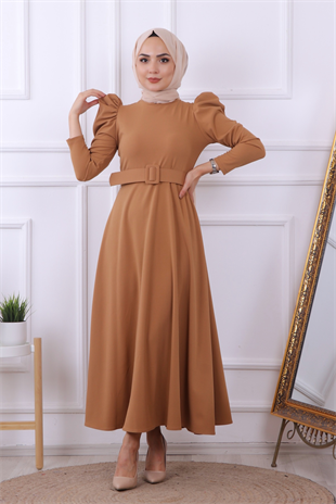 Omuzu Detaylı Elbise 