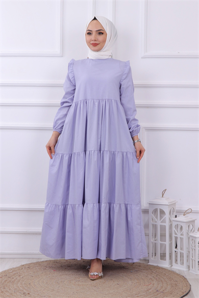 Omuzu Fırfırlı Elbise 