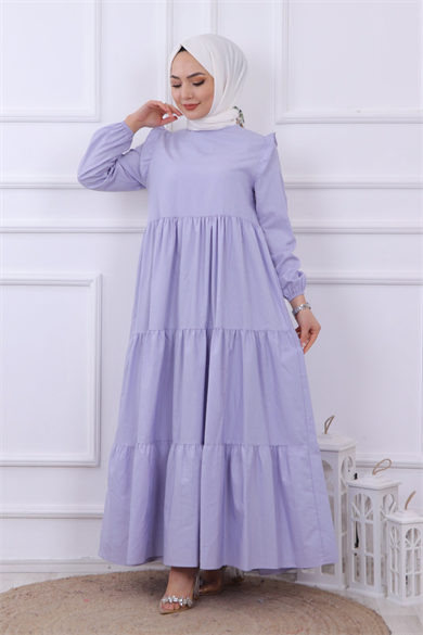 Omuzu Fırfırlı Elbise 