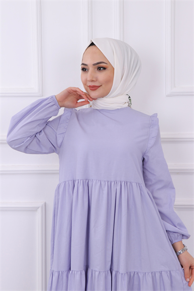 Omuzu Fırfırlı Elbise 