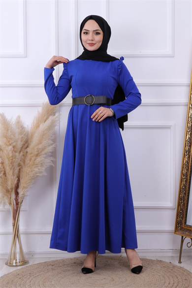 Omuzu Fırfırlı Elbise